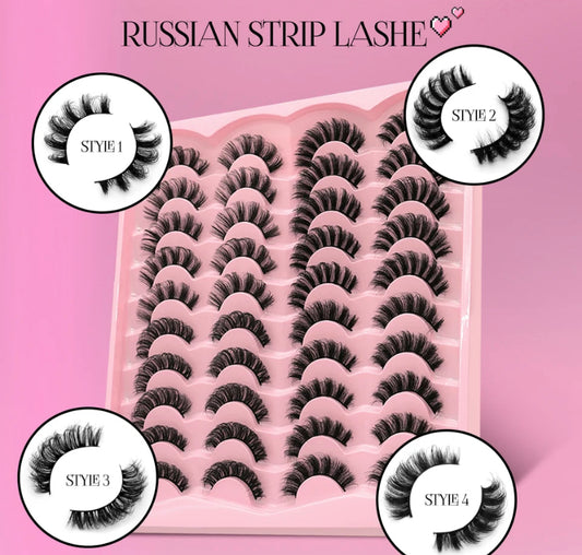 20 PAIRS RUSSIAN 3D MINK LASHES !