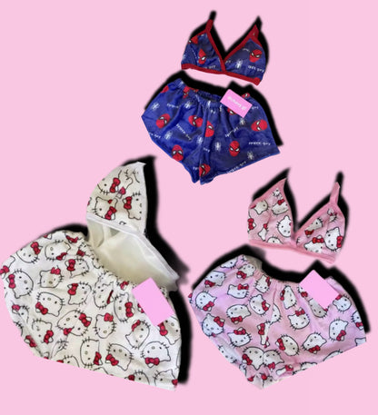 SANRIO X SPIDERMAN SHORT & BRA PAJAMA SET