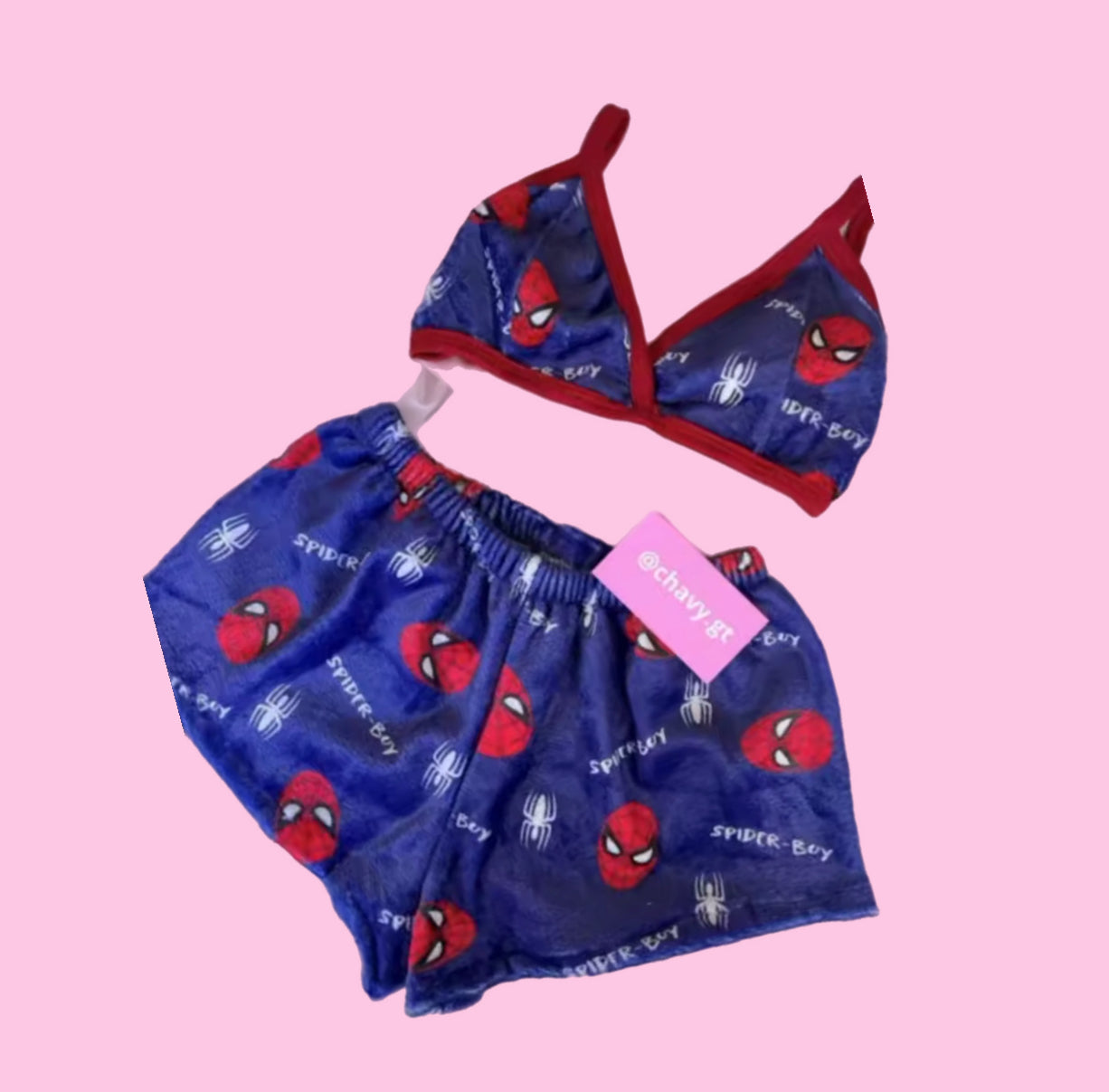 SANRIO X SPIDERMAN SHORT & BRA PAJAMA SET